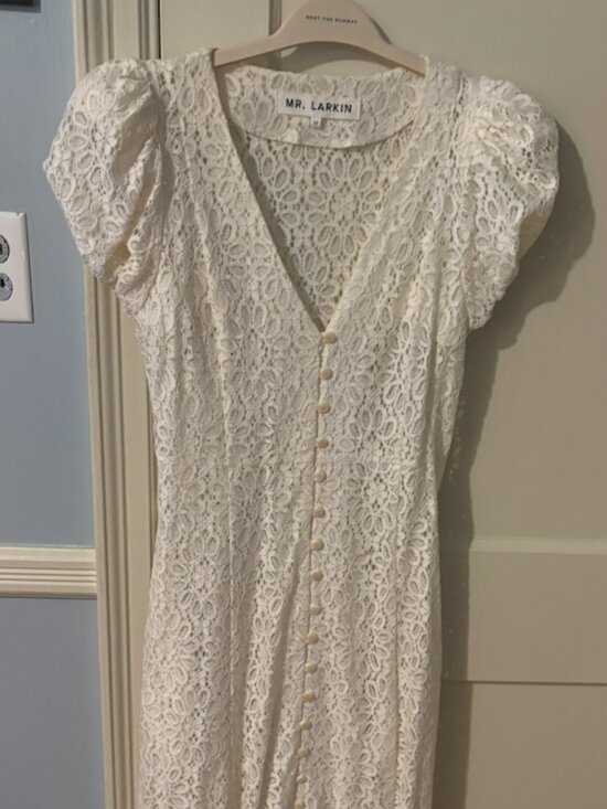 Mr. Larkin Dresses & Skirts - Designer Lace Bridal Shower Dress - Ivory - Mr. Larkin - Size M - Never Worn!!!